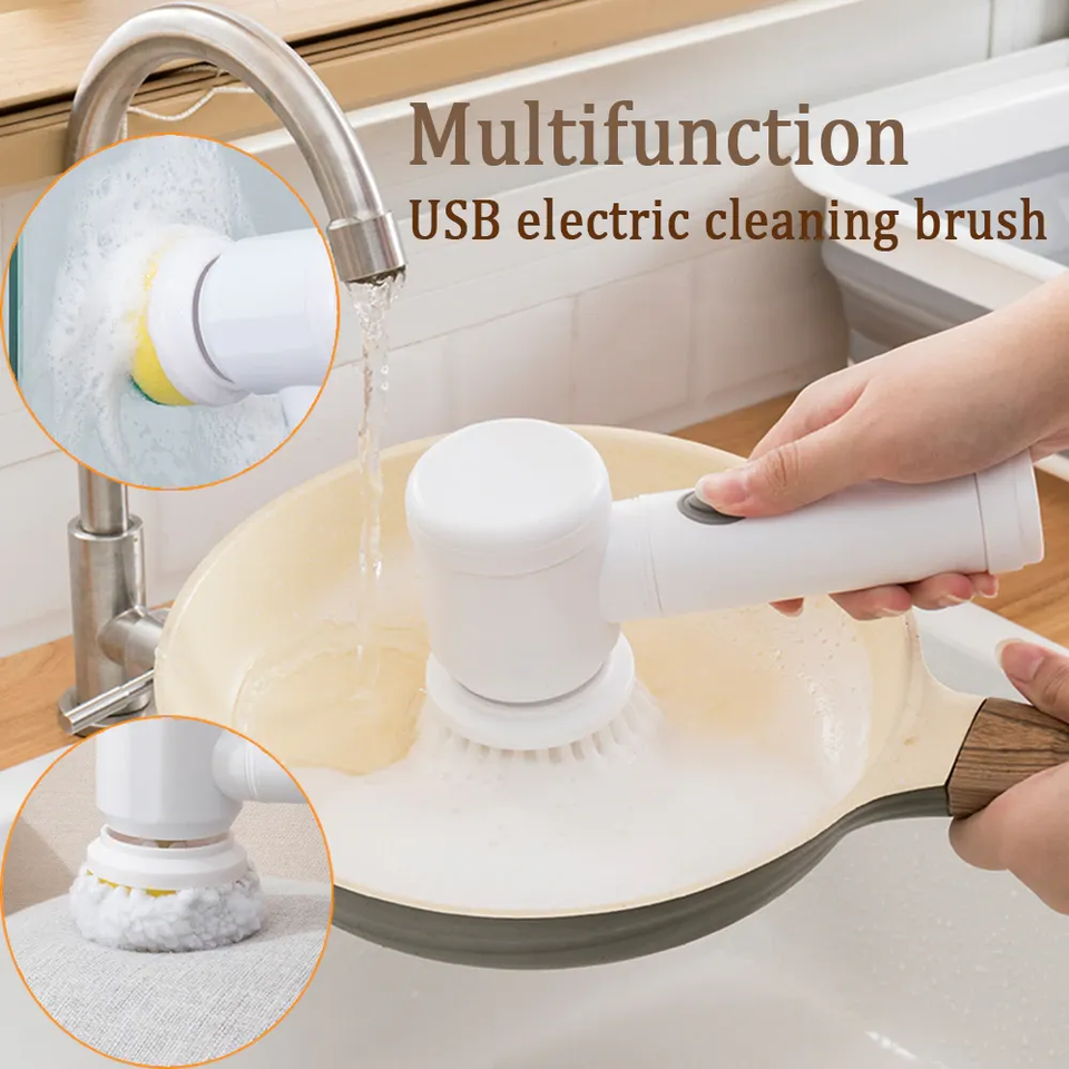 Multi Functional Rechargeable Hand Brush | 5 in 1 Multipurpose Magic Brush